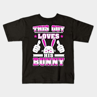 This Guy Loves his Bunny Kids T-Shirt